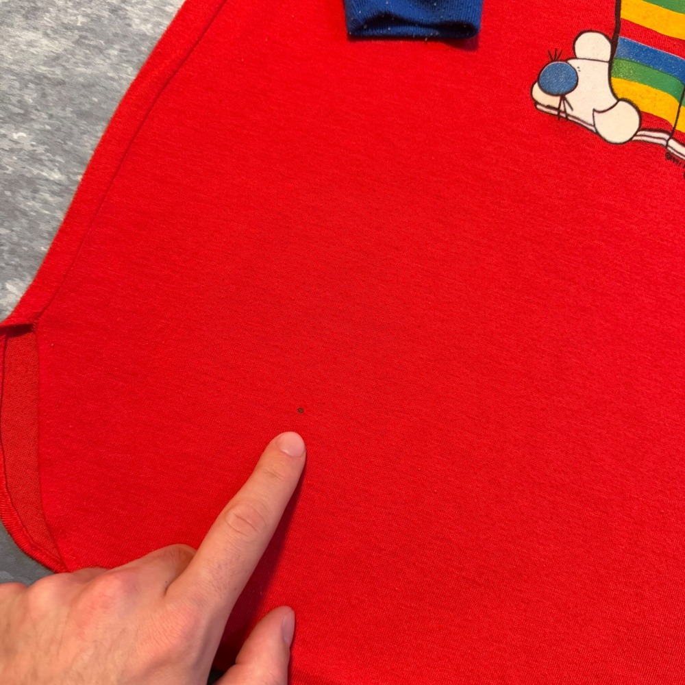 Vintage Im Hibearnating Rainbow Bear Nightshirt Red Long Sleeve Sleep Shirt L - Picture 4 of 12